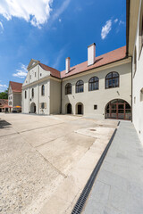 Modry Kamen Castle historical courtyard showcasing architecture