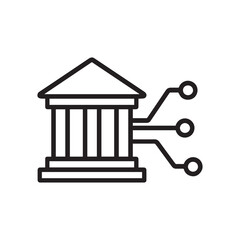 Digital banking institution icon vector representing financial technology growth