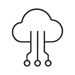 Modern Cloud Technology Digital Network Illustration for Web and App Design