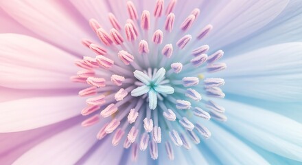 Abstract Floral Design with Pastel Colors and Delicate Petals close up to the heart of a spring flower