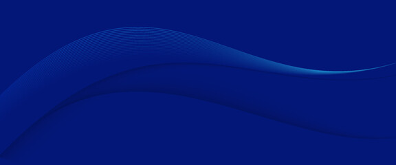Abstract blue gradient background with shining lines waves. Minimalist background for banner, poster, cover, brochure, flyer, website