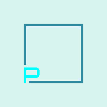 P letter squar interior logo design
