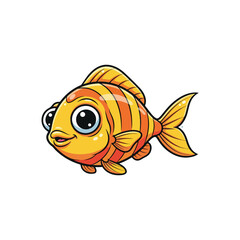 Small Cute Goldfish Cartoon