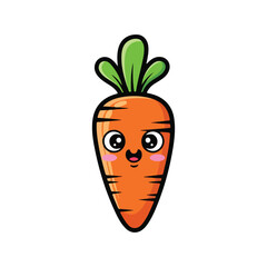 Smiling Healthy Carrot Vegetable Cartoon