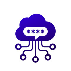 password protected cloud icon, secure saas platform