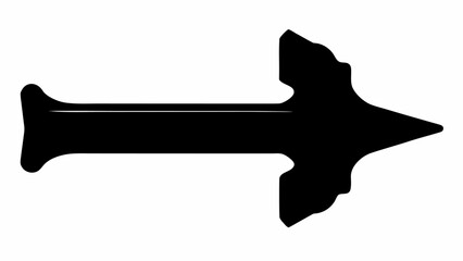 Bold directional arrow points the way forward providing simple navigation with its unique design for a variety of creative projects