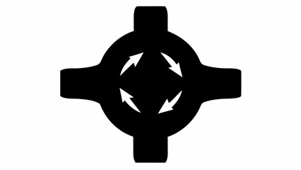 Dynamic black Celtic cross with cyclical arrows, representing heritage, faith, and interconnectedness, perfect for graphic design projects