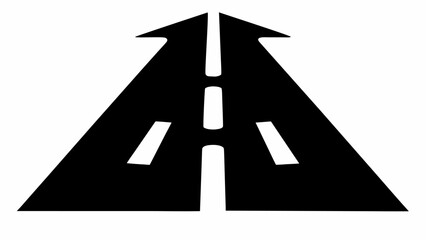 Road to success with arrow road marking, symbolizing direction, growth, and strategic planning for business or personal life, scalable vector graphic