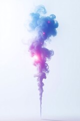 Glowing vertical light streak with dreamy atmospheric smoke