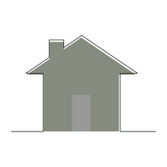 Continuous single line sketch drawing of house real estate modern building icon hand drawn vector illustration editable stroke