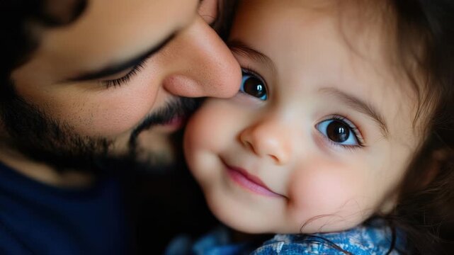 Video A close-up of a child and an adult man together, unknown context