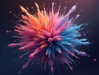 Vibrant colorful powder exploding creating abstract background