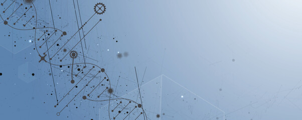 Futuristic science and technology wallpaper, DNA strands, connected neural web