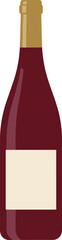 Obraz premium Simple Flat Wine Bottle with Blank Label Illustration Design