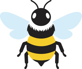 Flat Design Cute Flying Bee Illustration Insect Animal Character Element