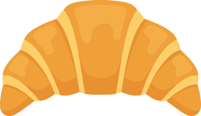 Simple Flat Croissant Pastry Delicious Breakfast Icon on White Background