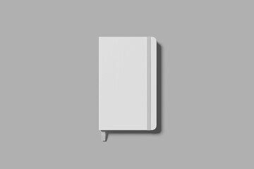 Minimalist White Notebook Mockup on Clean Grey Background