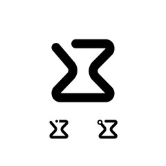 Technical letter X, digital cyber alphabet font, including set of three different letter, vector illustration 10EPS