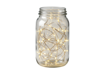 Glass Jar Filled with String Lights for Decorative Ambiance
