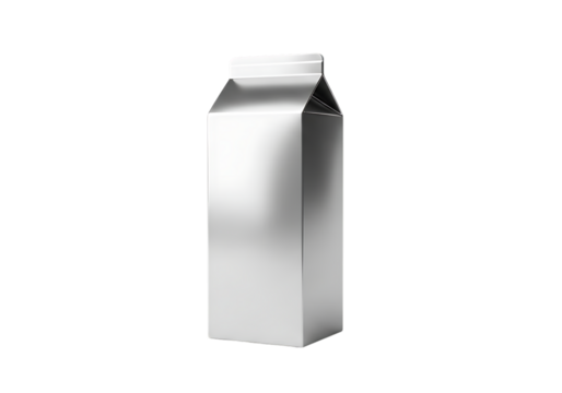 Sleek silver metallic carton packaging for liquid product mockup