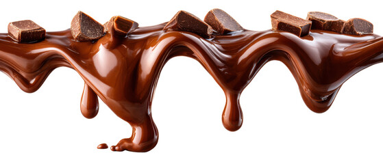 Decadent Chocolate Delights: Witness the alluring allure of molten chocolate, cascading gracefully and embellished with rich chocolate chunks.