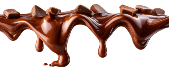 Decadent Chocolate Delights: Witness the alluring allure of molten chocolate, cascading gracefully and embellished with rich chocolate chunks.