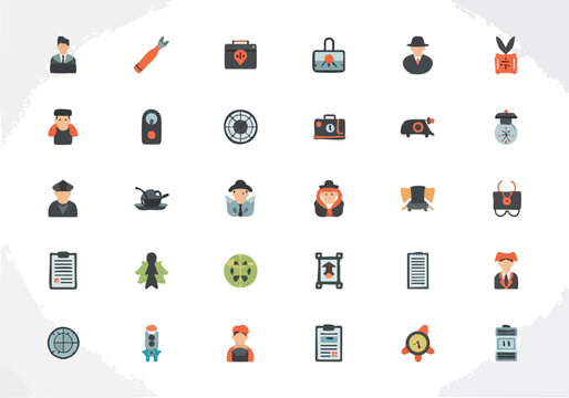 Diverse Icon Collection Professions, Security, and Achievements - Powered by Adobe