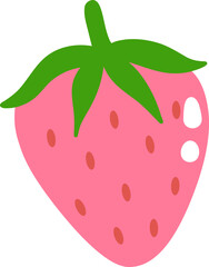 cute strawberry fruit vector cartoon illustration
