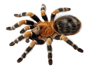 Mexican Red Knee Tarantula: A striking macro image unveils the intricate beauty of a vibrant Mexican Red Knee tarantula, showcasing its distinctive coloration and unique features.