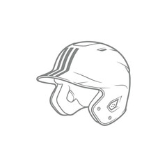 Hand-Drawn Baseball Batting Helmet Design Illustration