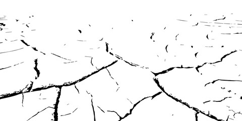 High-contrast cracked earth texture in black and white, showing deep fractures and dried soil patterns. Perfect for backgrounds, drought concepts, environmental designs, and abstract graphic use.