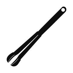 Kitchen tongs silhouette utensil for cooking and serving food