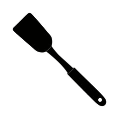 Black silhouette of a kitchen spatula, essential kitchen utensil