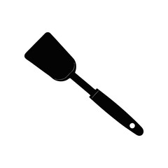 Black kitchen spatula utensil silhouette for cooking and serving