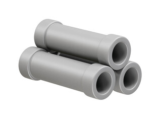Fototapeta premium Construction pipes icon 3d render illustration 