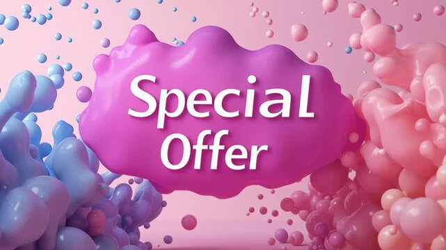 Vibrant Announcement of Special Offer with Colorful Abstract Shapes Creating Inviting Background for Excitement and Creativity