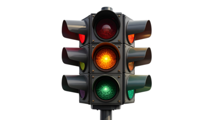 Traffic Light isolated on transparent background