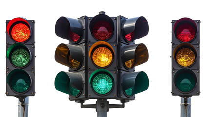 Traffic Light isolated on transparent background