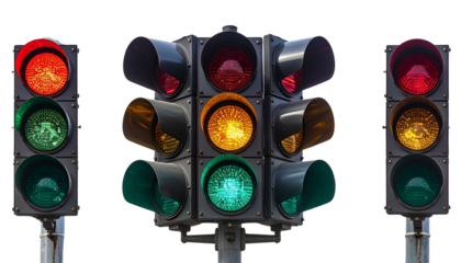 Traffic Light isolated on transparent background