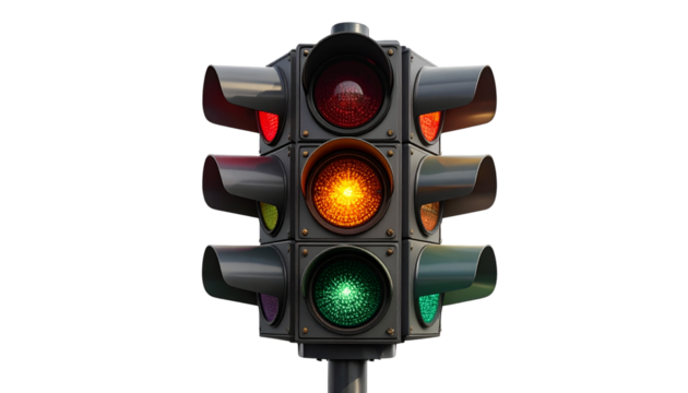 Traffic Light isolated on transparent background