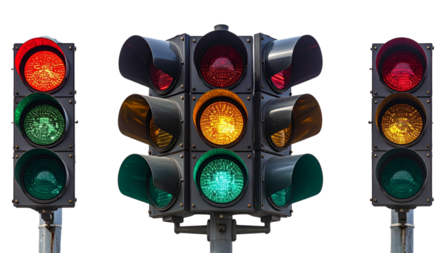 Traffic Light isolated on transparent background - Powered by Adobe
