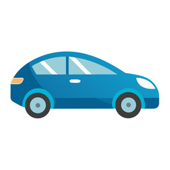 blue car isolated on white