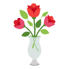 red rose in a vase