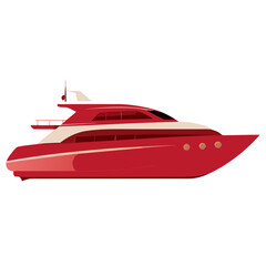 yacht isolated on white background
