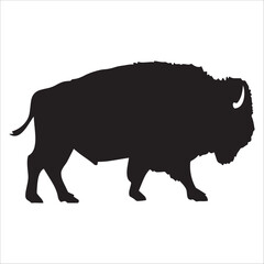 Bison Silhouette Wildlife Animal Icon Art