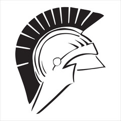 Spartan Helmet Icon In Bold Line Style