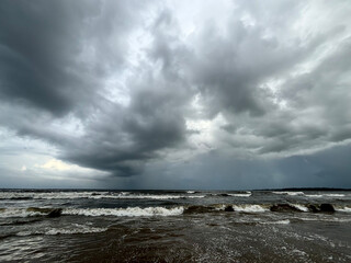 Powerful Storm Waves in the Arabian Sea, Mumbai