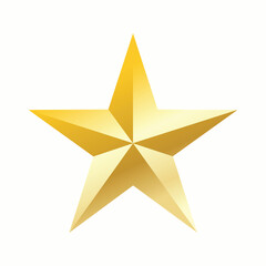 Bright golden star icon on a white background