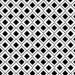 Black and white vector seamless pattern with small diamonds , star shapes ,rhombuses .Abstract black and white geometric texture .Simple minimal wide repeat background .