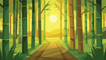 Obraz premium Peaceful Bamboo Forest Light